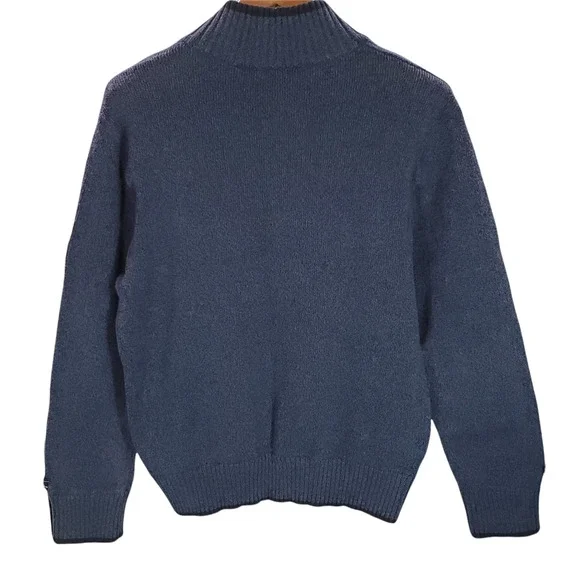 Chicago Bears NFL Pro Line Mens XL 1/4 Zip Sweater Long Sleeve Blue Pockets Logo - Picture 2 of 12